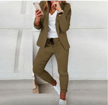 Load image into Gallery viewer, Lapel Blazer &amp; Drawstring Trousers OL Suit – 12 Colors XS–3XL