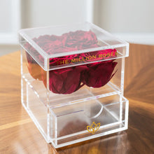 Load image into Gallery viewer, Acrylic 4 Drawer Box | Magenta Roses