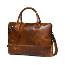 Load image into Gallery viewer, Modernist Leather Laptop Bag- Brown