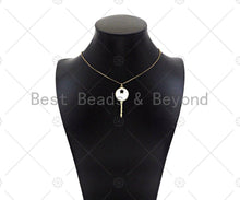 Load image into Gallery viewer, Colorful Enamel Key with Hollow Out Star Shape Pendant, 18K Gold Filled Enamel Key Charm,18x43mm,Sku#L574