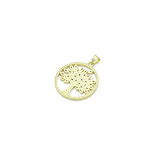 Load image into Gallery viewer, Oval CZ Gold Tree Charm Pendant, Sku#LK1163