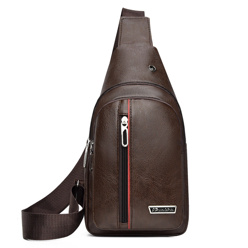 Men's Slim Waterproof PU Crossbody Bag – Lightweight Business Shoulder Bag