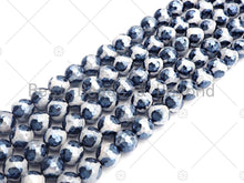 Load image into Gallery viewer, Esty Exclusive Mystic Black and White Tibetan Agate Beads, 8mm/10mm/12mm, Black White DZI Agate, 15.5 Full Strand, sku# UA95