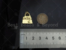 Load image into Gallery viewer, 18K Dainty Gold Fashion Bag Shape Pendant/Charm,Gold Bag Medallion Charm, Necklace Bracelet Charm Pendant,18x17mm, Sku#LK232