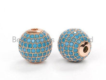 Load image into Gallery viewer, 6mm/8mm/10mm/12mm Micro Pave Turquoise CZ Stone Round Ball,sku#G308T