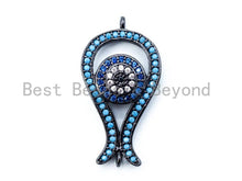 Load image into Gallery viewer, CZ Micro Pave Tulip Flower with Evil Eye Charm/Pendant,15x28mm,sku#M65