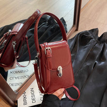 Load image into Gallery viewer, Women's Textured Square Tote Bag - PU Leather Handbag with Phone Pocket