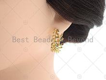 Load image into Gallery viewer, Gold Swirl Spike Hoop Earrings, Sku#J315