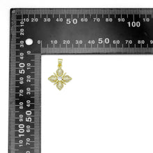 Load image into Gallery viewer, Gold Clear CZ Flower Charm Pendant, Sku#LK989