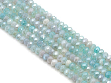 Load image into Gallery viewer, Mystic Natural Aqua Blue Banded Agate Rondelle Faceted Beads, Sku#UA251