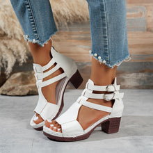 Load image into Gallery viewer, Women's Peep-Toe Wedge High-Heeled Sandals — Casual Stylish PU Wedge Heels
