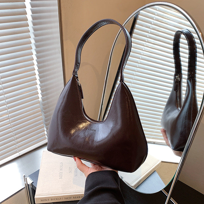 Retro Dumpling Bag - Soft PU Leather Shoulder Bag for Women