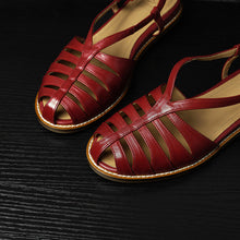 Load image into Gallery viewer, Full Grain Leather Woven Roman Sandals