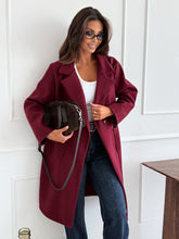Load image into Gallery viewer, Autumn And Winter Fashion Simple Solid Color Long Sleeve Single-breasted Wool Coat