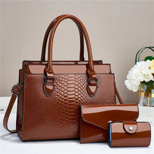 Load image into Gallery viewer, Women's 3-Piece PU Leather Crossbody Tote Bag Set - Versatile Shoulder Handbag with Multiple Compartments