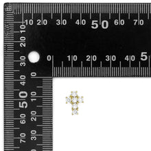 Load image into Gallery viewer, Gold CZ Cross Shape Stud Earrings, Sku#B365