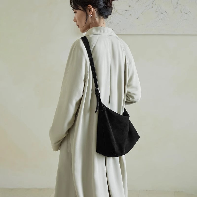 Laid-Back Vintage Genuine Leather Crossbody Shoulder Bag for Women