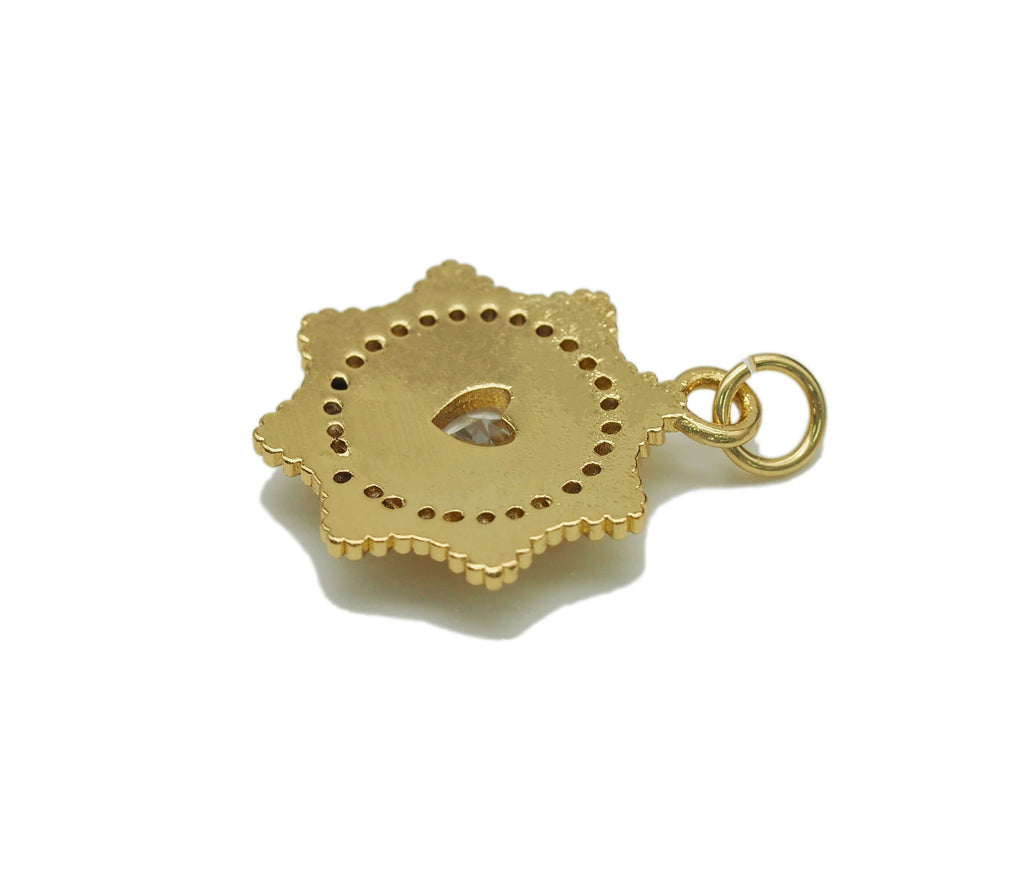 Clear CZ Spike heart Charm, Sku#LX30