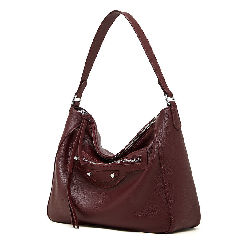 Women's Large Capacity Genuine Leather Crossbody Bag | Retro Style