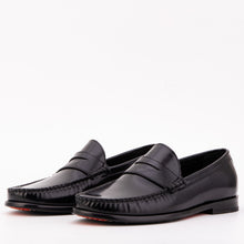 Load image into Gallery viewer, The Belmont Black Polished Leather Men Loafer