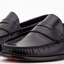 Load image into Gallery viewer, The Belmont Black Polished Leather Men Loafer