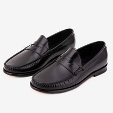 Load image into Gallery viewer, The Belmont Black Polished Leather Men Loafer