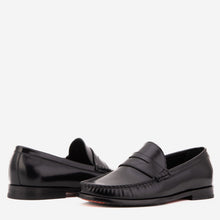 Load image into Gallery viewer, The Belmont Black Polished Leather Men Loafer