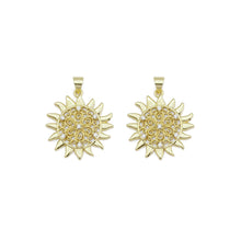 Load image into Gallery viewer, Clear CZ Filigree Flower Sun Charm, Sku#LX370