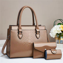 Load image into Gallery viewer, Women's 3-Piece PU Leather Crossbody Tote Bag Set - Versatile Shoulder Handbag with Multiple Compartments