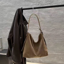 Load image into Gallery viewer, Women's Suede Crossbody Shoulder Bag | High-Capacity Commuter Bag with Zipper Pocket