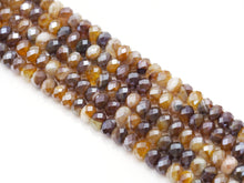 Load image into Gallery viewer, Mystic Natural Brown Banded Agate Rondelle Faceted Beads, Sku#UA254