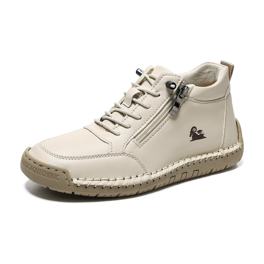 Women's Hand-Stitched Microfiber Flat Shoes | Buckle Casual Comfort Flats for Fall & Winter