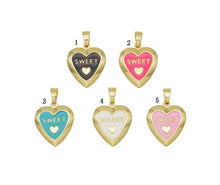 Load image into Gallery viewer, Lockets Enamel Sweet Word On Heart Shape Pendant, Sku#FH185
