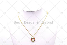 Load image into Gallery viewer, CZ Micro Pave with Enamel Lifebuoy Shape Connector, 18K Gold Filled Lifebuoy Charm, Necklace Bracelet Connector,Sku#LK501