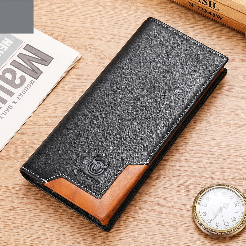 Captain Niu Oil-Waxed Genuine Leather Retro Bifold Wallet – Large Capacity Men's Wallet