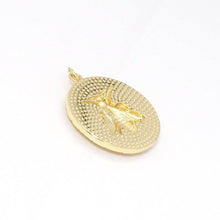 Load image into Gallery viewer, CZ Gold Insect Round Coin Charm, Sku#LK790