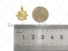 Load image into Gallery viewer, CZ Micro Pave North Star On Round Coin Charm/Pendant, SKU#JL12