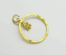 Load image into Gallery viewer, CZ Evil Eye On Round Ring Large Hoop Earrings, Sku#B182