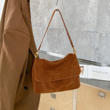 Load image into Gallery viewer, Fragrant Consort Women's Genuine Leather Crossbody Shoulder Bag – Velvet Patchwork Streetwear Handbag