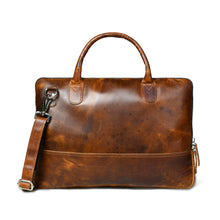 Load image into Gallery viewer, Modernist Leather Laptop Bag- Brown