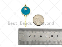 Load image into Gallery viewer, Colorful Enamel Key with Hollow Out Star Shape Pendant, 18K Gold Filled Enamel Key Charm,18x43mm,Sku#L574