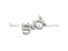 Load image into Gallery viewer, Rainbow CZ Micro Pave LOVE Letter Pendant with bail, Cubic Zirconia Love Pave Pendant Beads, Pave Pendant, 14x23mm,sku# F659