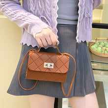 Load image into Gallery viewer, Small Square Quilted PU Leather Crossbody Bag
