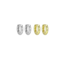 Load image into Gallery viewer, Clear CZ Round Hoop with Star Earrings, Sku#A401