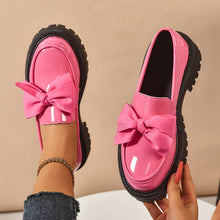 Load image into Gallery viewer, Women's Vintage Bow-Tie Loafer Shoes | Chunky Heel Slip-On