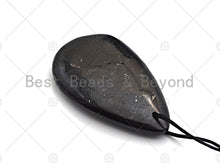 Load image into Gallery viewer, Drop Shape Shungite Pendant for EMF Protection, Shungite Authentic Stone, Healing Energy Pendant, Meditation, Protection,31x42mm, sku# U967