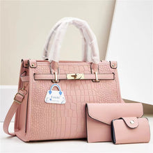 Load image into Gallery viewer, Minimalist Macaron Three-Piece Handbag Set - PU Leather Crossbody Shoulder Bag with Stone Texture