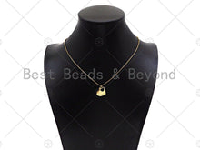Load image into Gallery viewer, 18K Dianty Gold Hollow Out Heart On Heart Shape with Love Word Pendant,Necklace Bracelet Charm Pendant, 13x15mm, Sku#JL29