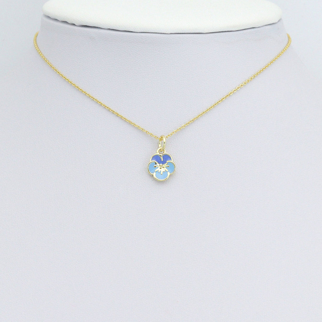 Pink Blue Cherry flower Charm Pendant,Sku#LX870