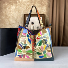 Load image into Gallery viewer, Women's Genuine Leather Crossbody Bag - Large Capacity Nautical Floral Design